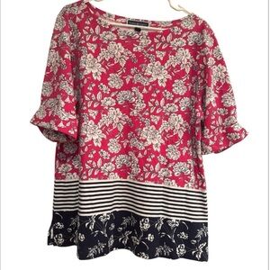 Karen Scott Multi Patterned Boat Neck Top